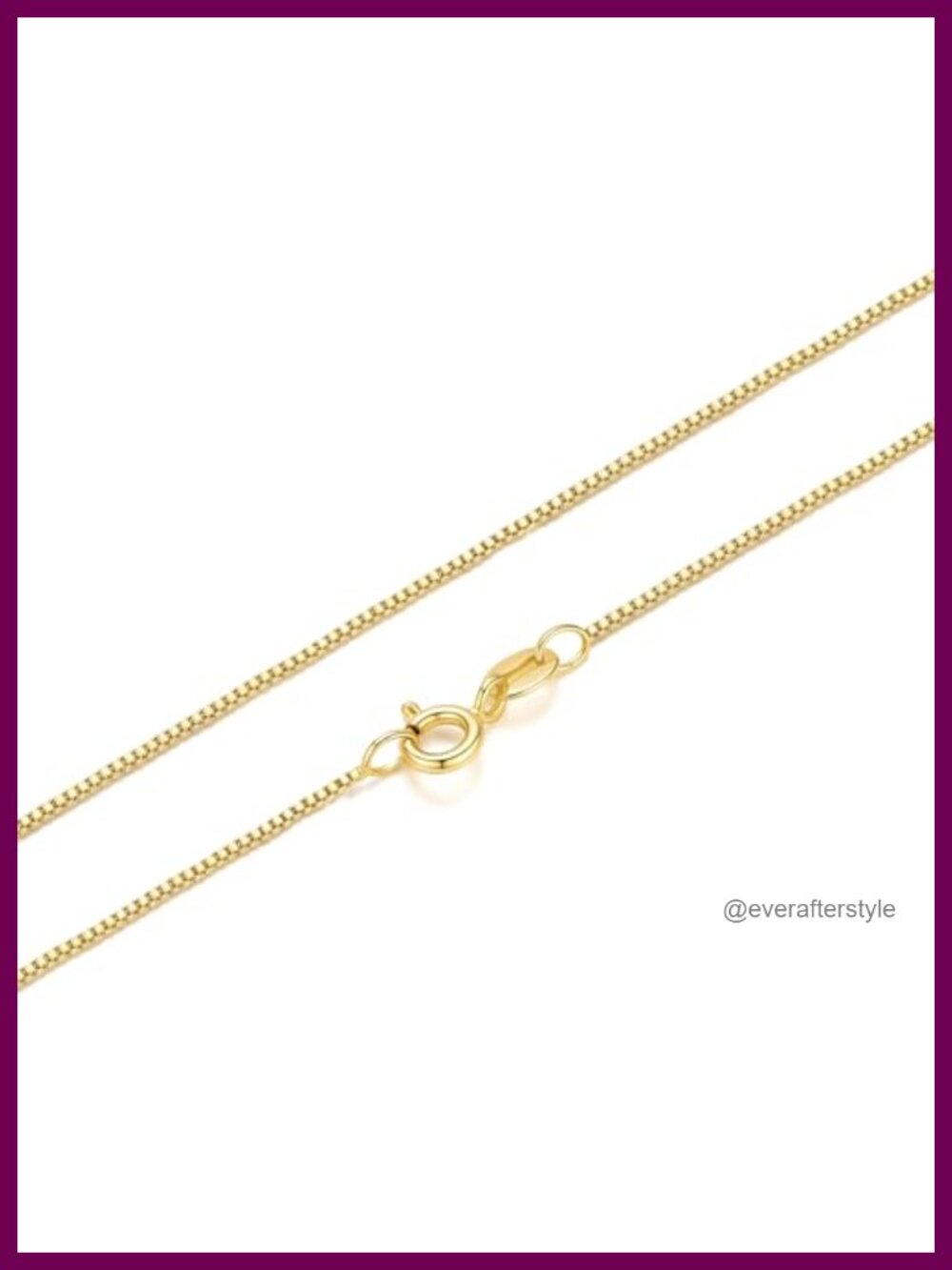 14K Gold Plated Box Chain Necklace for Women Dainty Layering Delicate